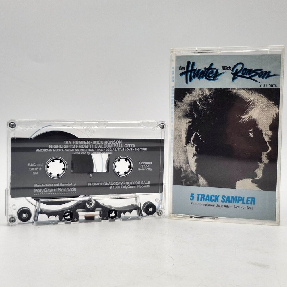 Ian Hunter Mick Ronson 5 Track Sampler Promo Cassette 1989 Polygram SAC III